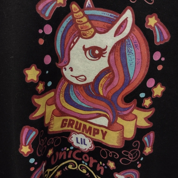 Girl's Grumpy Lil Unicorn Tshirt - Picture 3 of 3